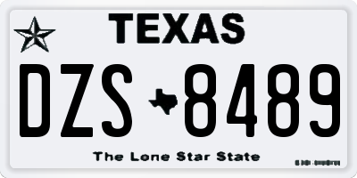 TX license plate DZS8489