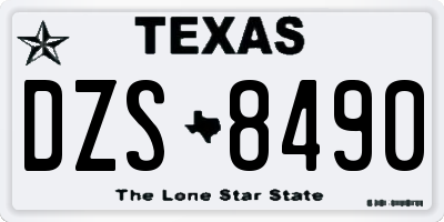 TX license plate DZS8490