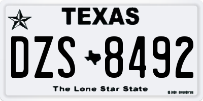 TX license plate DZS8492