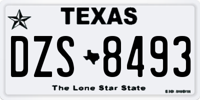 TX license plate DZS8493