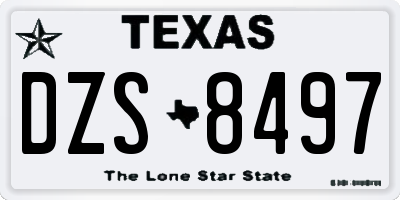 TX license plate DZS8497