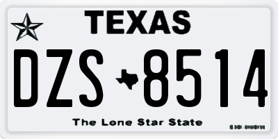 TX license plate DZS8514