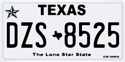 TX license plate DZS8525