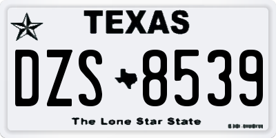 TX license plate DZS8539