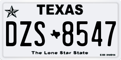 TX license plate DZS8547