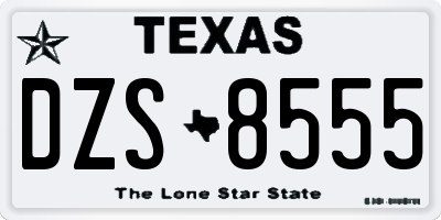 TX license plate DZS8555
