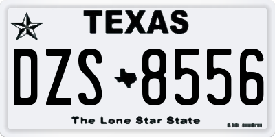 TX license plate DZS8556