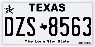 TX license plate DZS8563