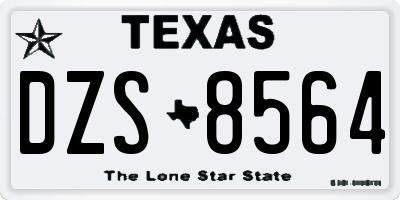 TX license plate DZS8564