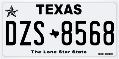 TX license plate DZS8568