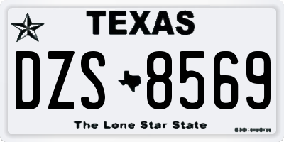 TX license plate DZS8569