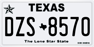 TX license plate DZS8570