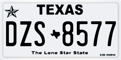 TX license plate DZS8577