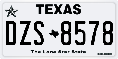 TX license plate DZS8578