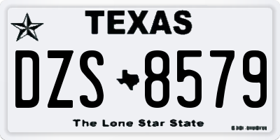 TX license plate DZS8579
