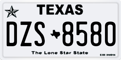 TX license plate DZS8580