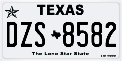 TX license plate DZS8582