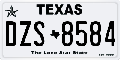 TX license plate DZS8584