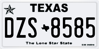 TX license plate DZS8585
