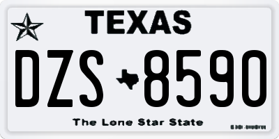 TX license plate DZS8590