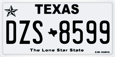 TX license plate DZS8599