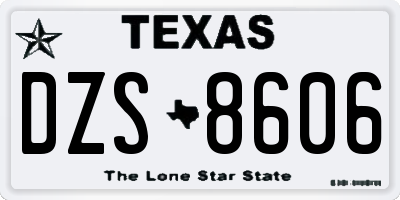 TX license plate DZS8606