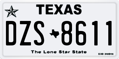 TX license plate DZS8611