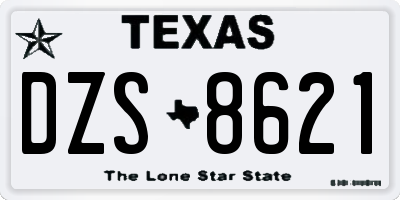 TX license plate DZS8621