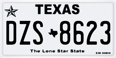 TX license plate DZS8623