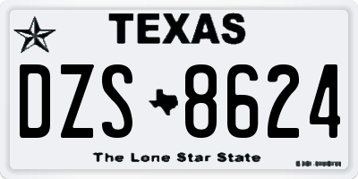TX license plate DZS8624