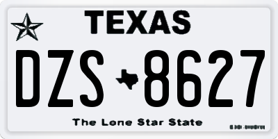 TX license plate DZS8627
