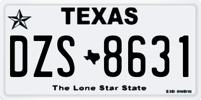 TX license plate DZS8631