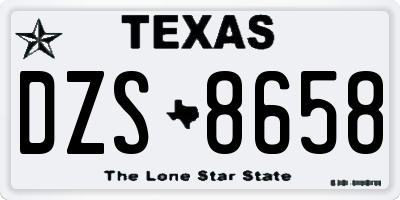 TX license plate DZS8658