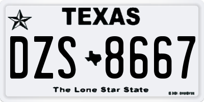 TX license plate DZS8667