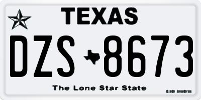 TX license plate DZS8673