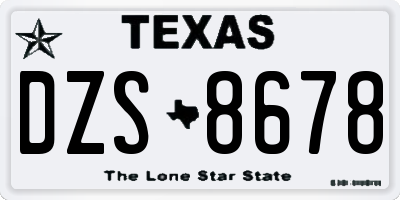 TX license plate DZS8678