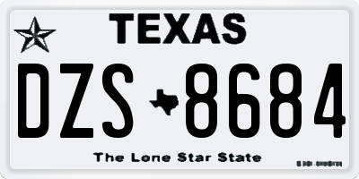 TX license plate DZS8684