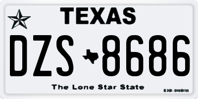 TX license plate DZS8686