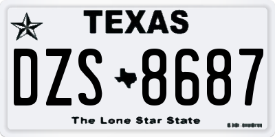 TX license plate DZS8687