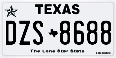 TX license plate DZS8688