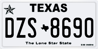 TX license plate DZS8690