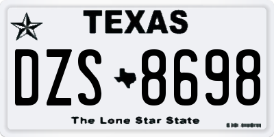 TX license plate DZS8698
