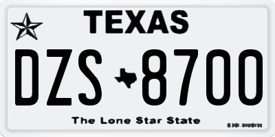 TX license plate DZS8700