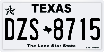 TX license plate DZS8715