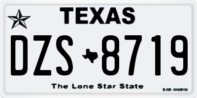TX license plate DZS8719