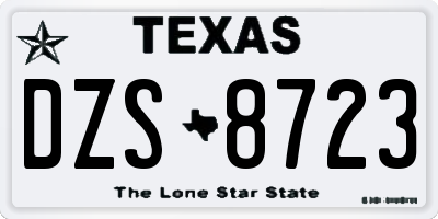 TX license plate DZS8723