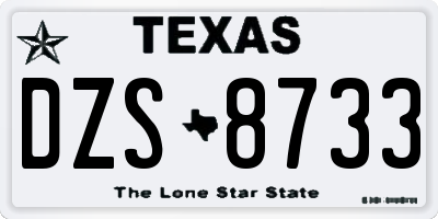 TX license plate DZS8733