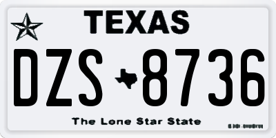 TX license plate DZS8736