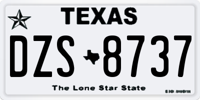 TX license plate DZS8737