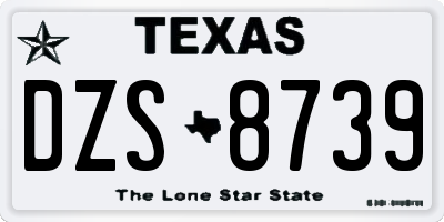 TX license plate DZS8739